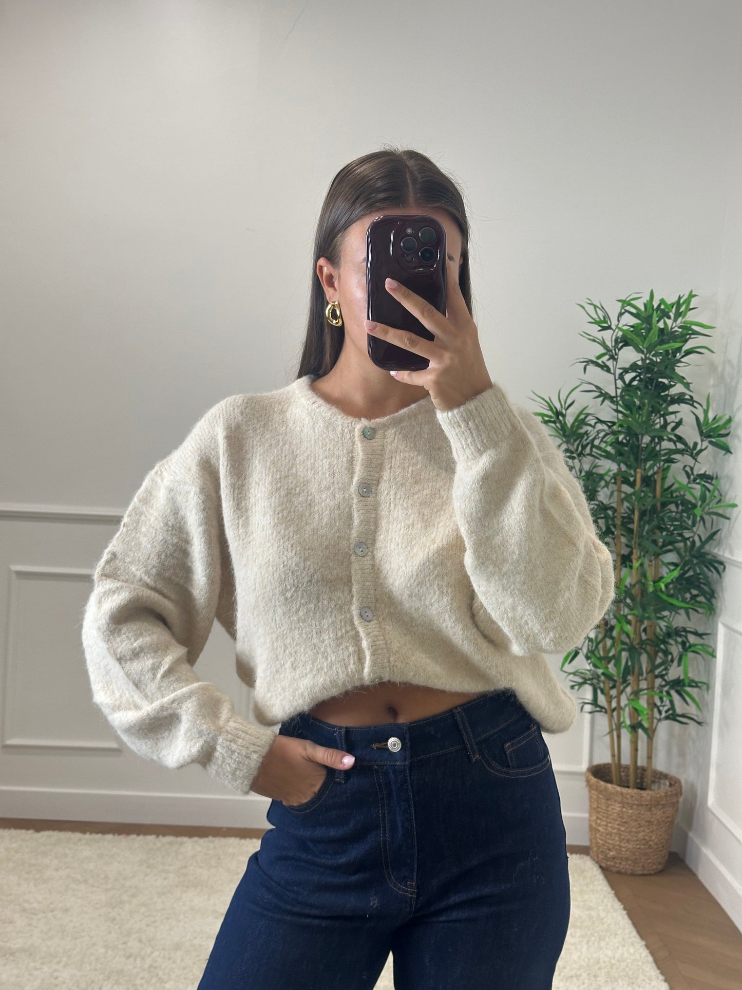 CARDIGAN LÉO ÉCRU