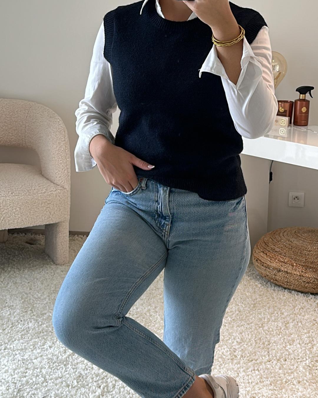 Pull sans manche LISE bleu
