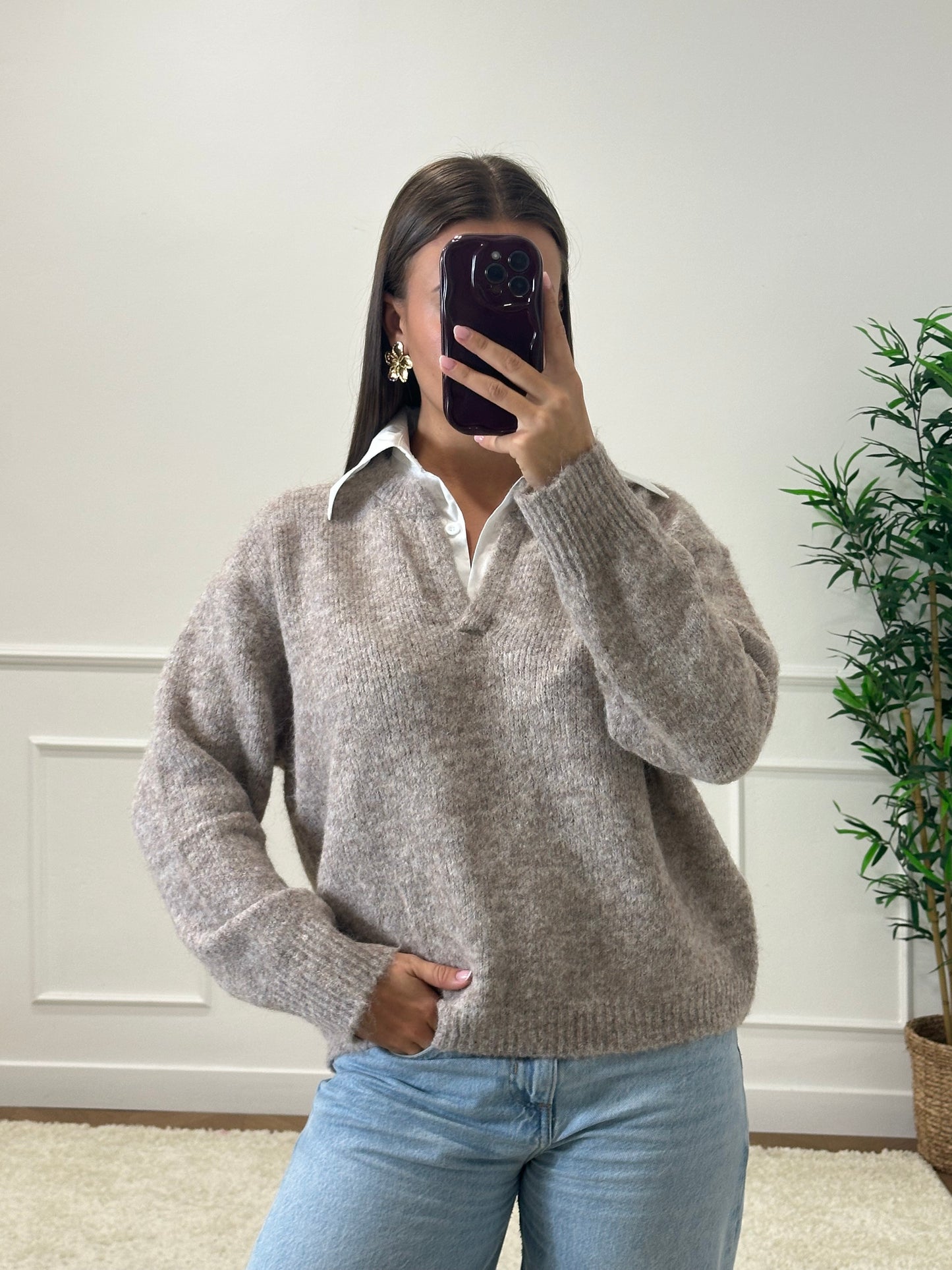 PULL CHEMISE VAL TAUPE