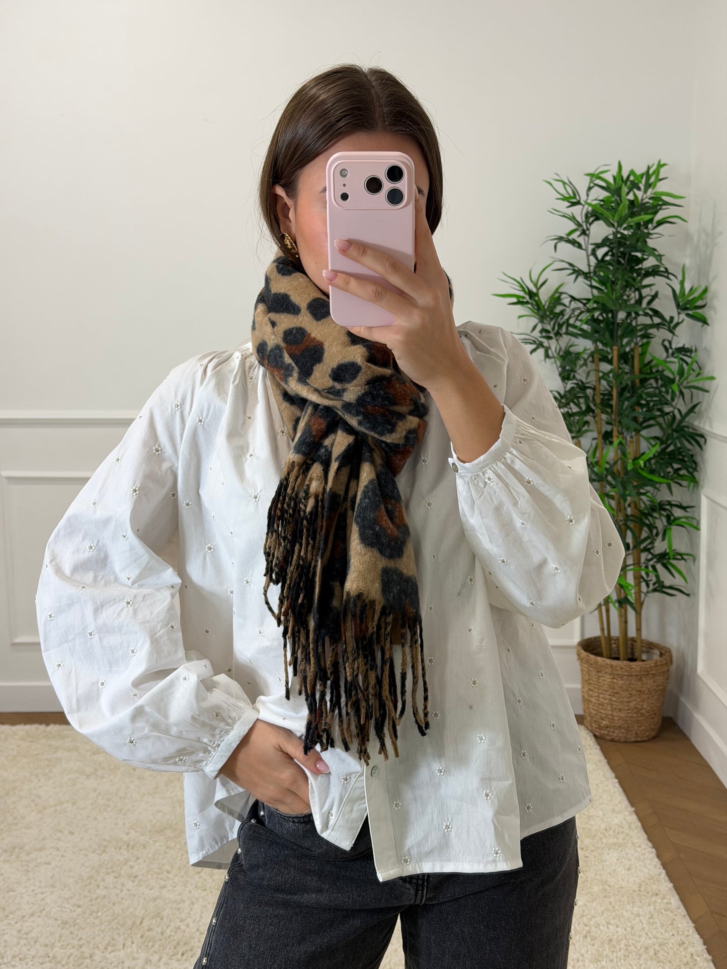 ÉCHARPE LÉOPARD MARRON