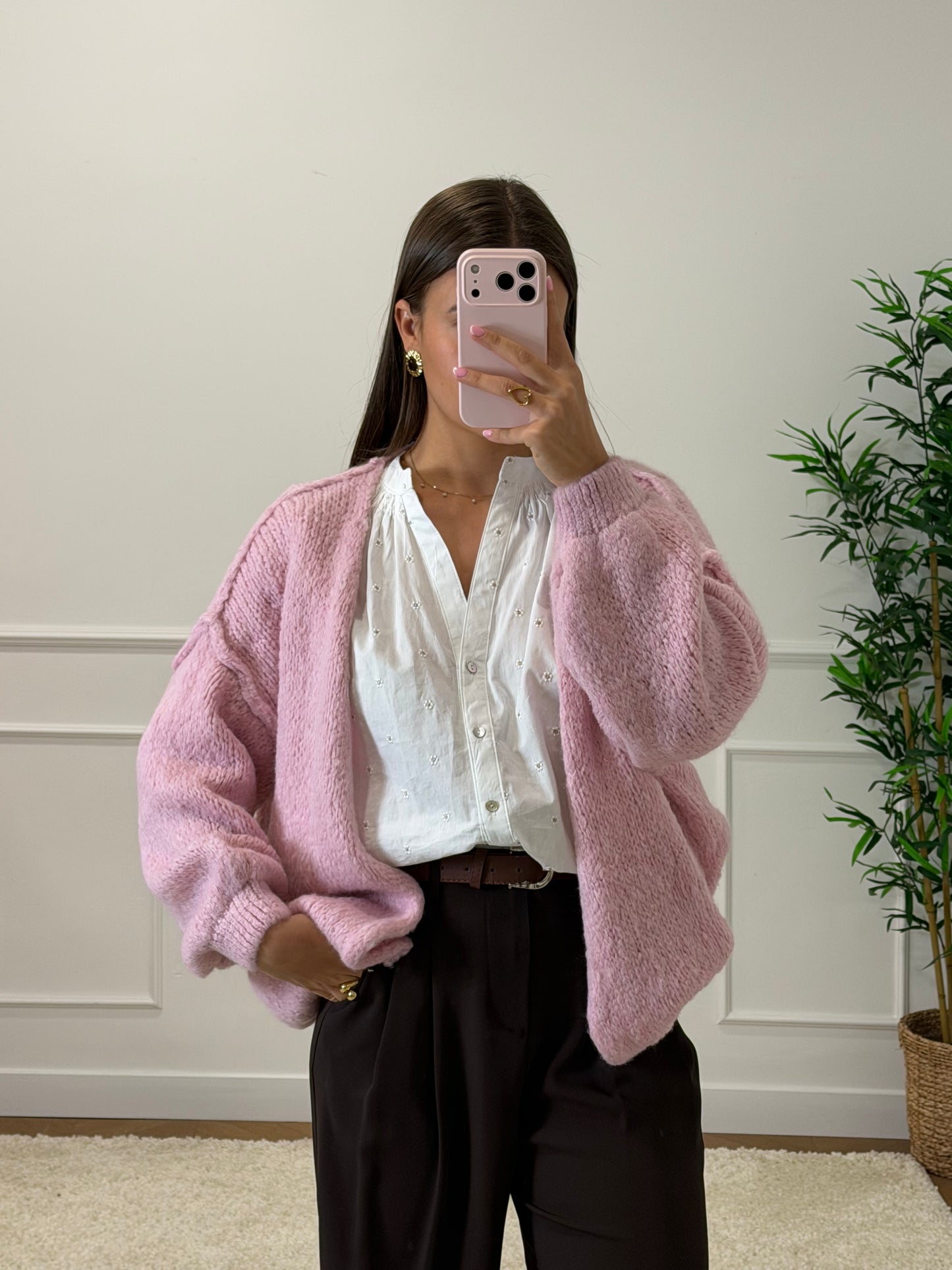 GILET CAPUCINE ROSE