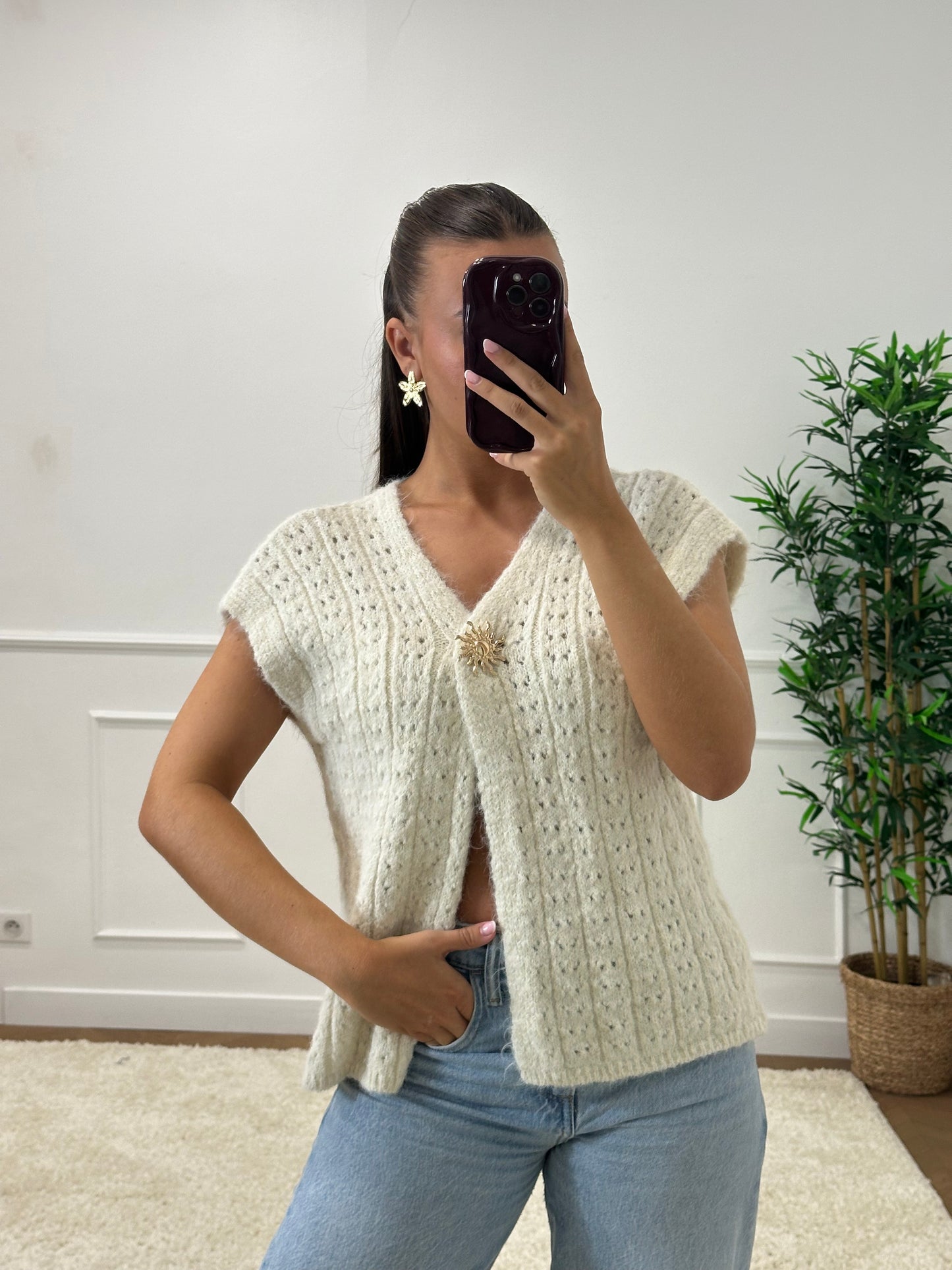GILET GIA ÉCRU ⚠️ PRÉCOMMANDE - expédition au plus tard le 08/08 ⚠️