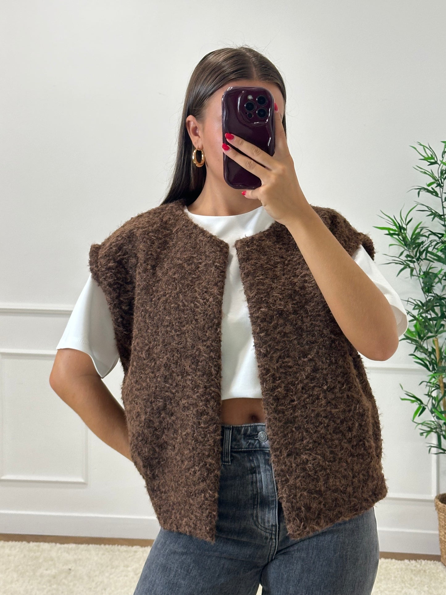 GILET JOANNA MARRON