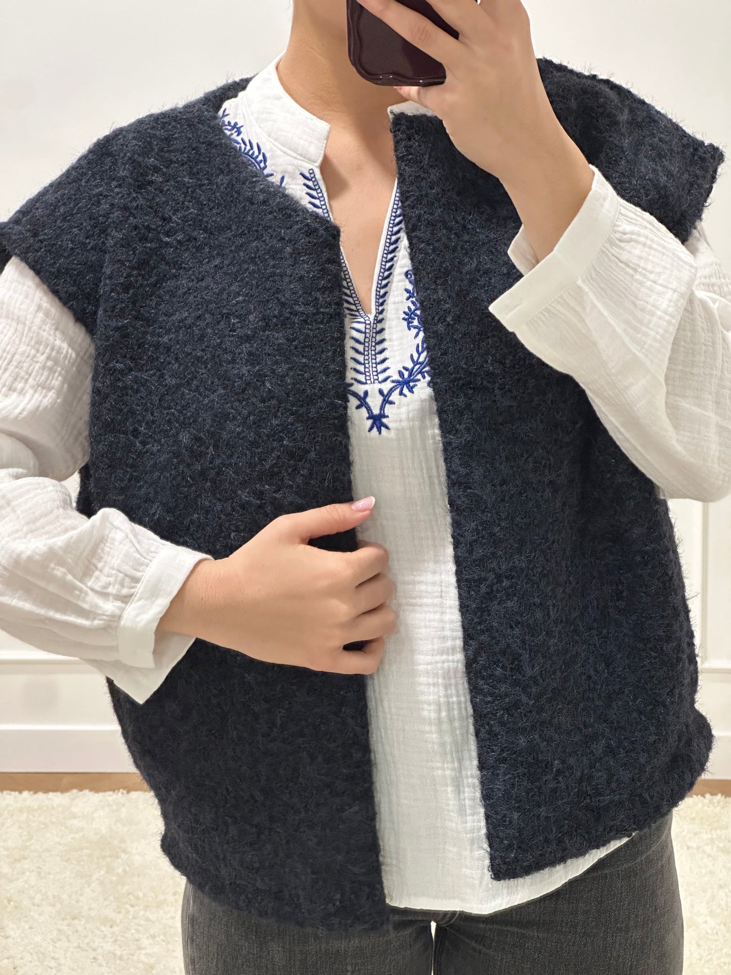 GILET JOANNA BLEU MARINE