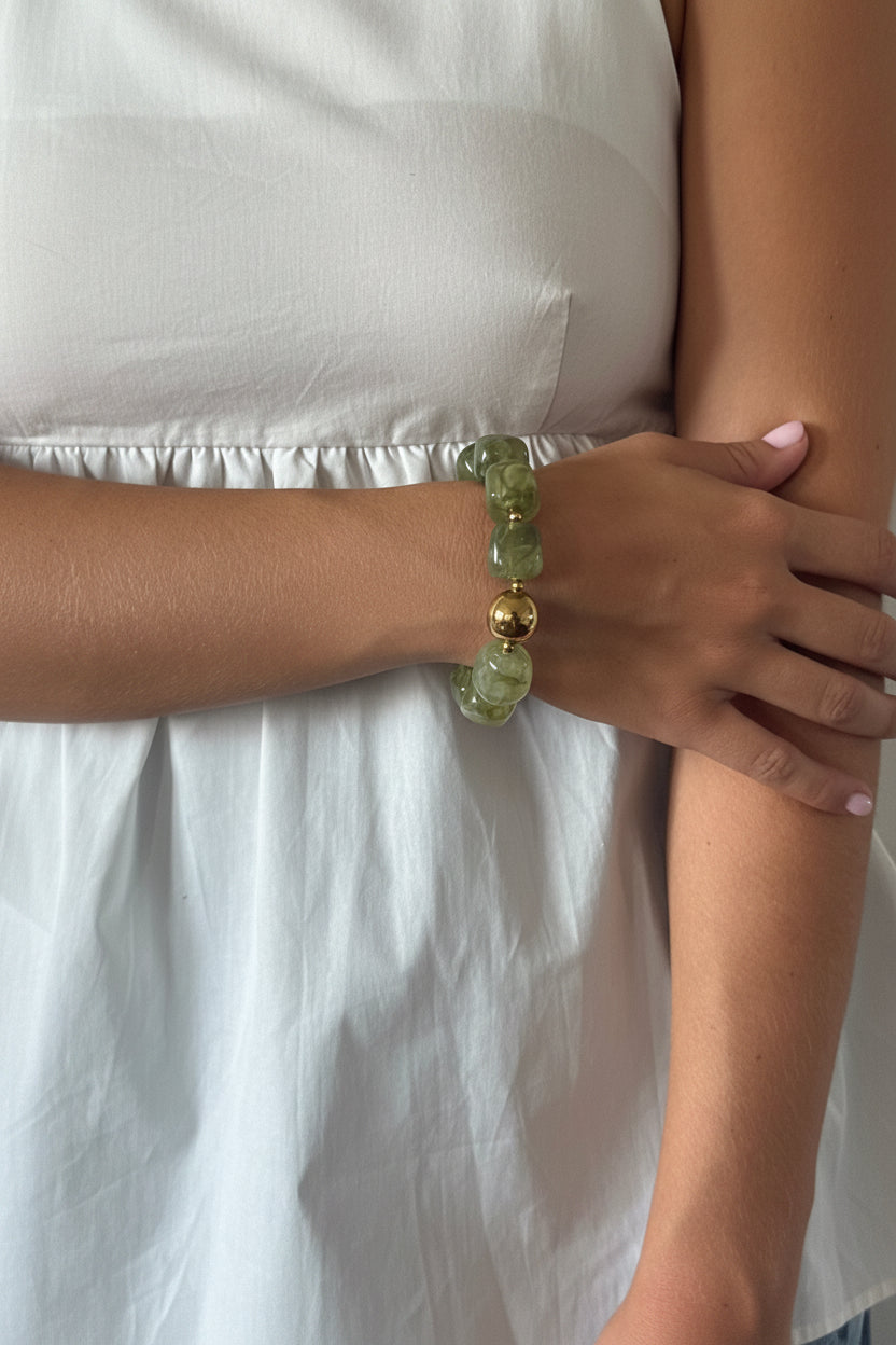 BRACELET RESINE VERT
