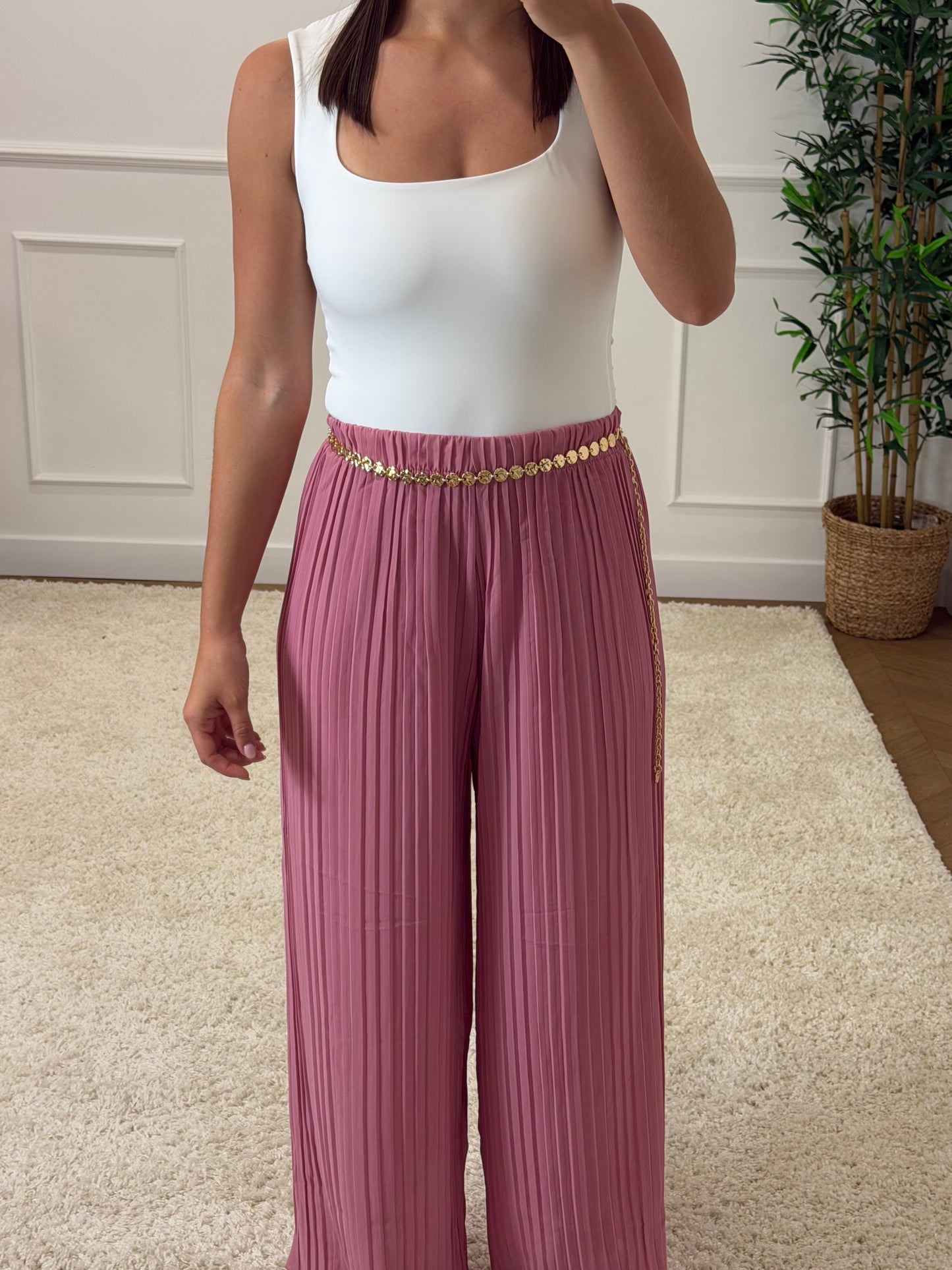 PANTALON JADE VIEUX ROSE