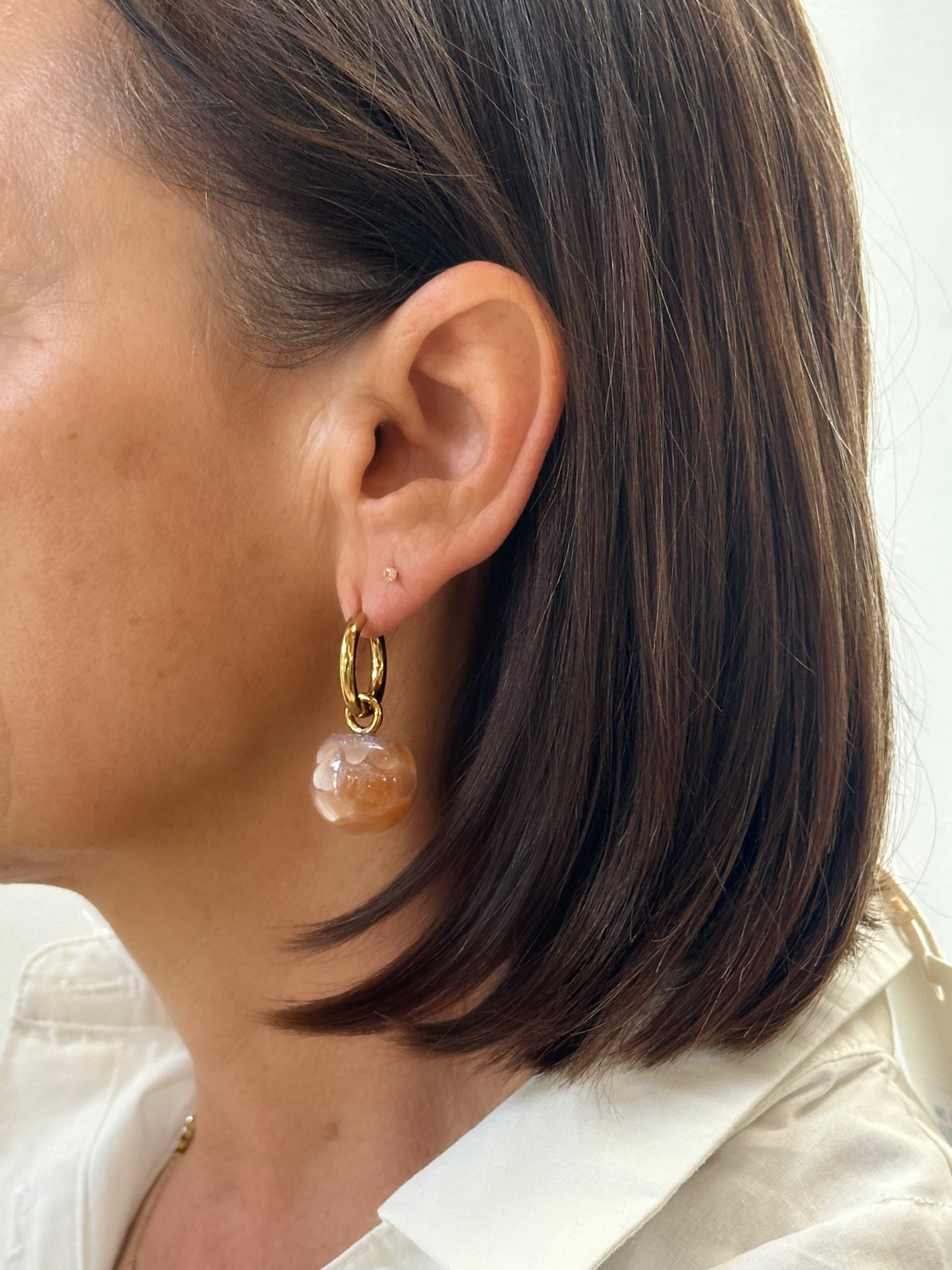 BOUCLES ANNA - rose et dorée