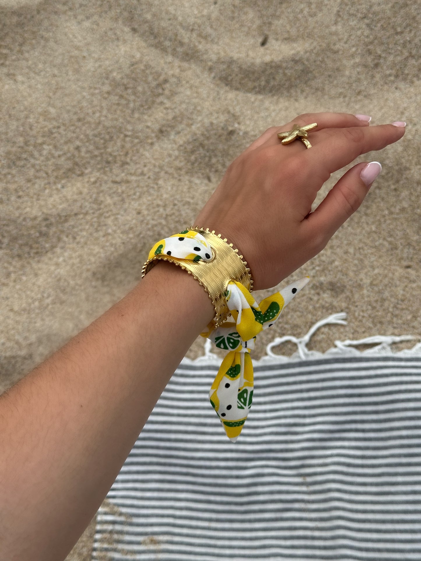 MANCHETTE RUBAN CITRON