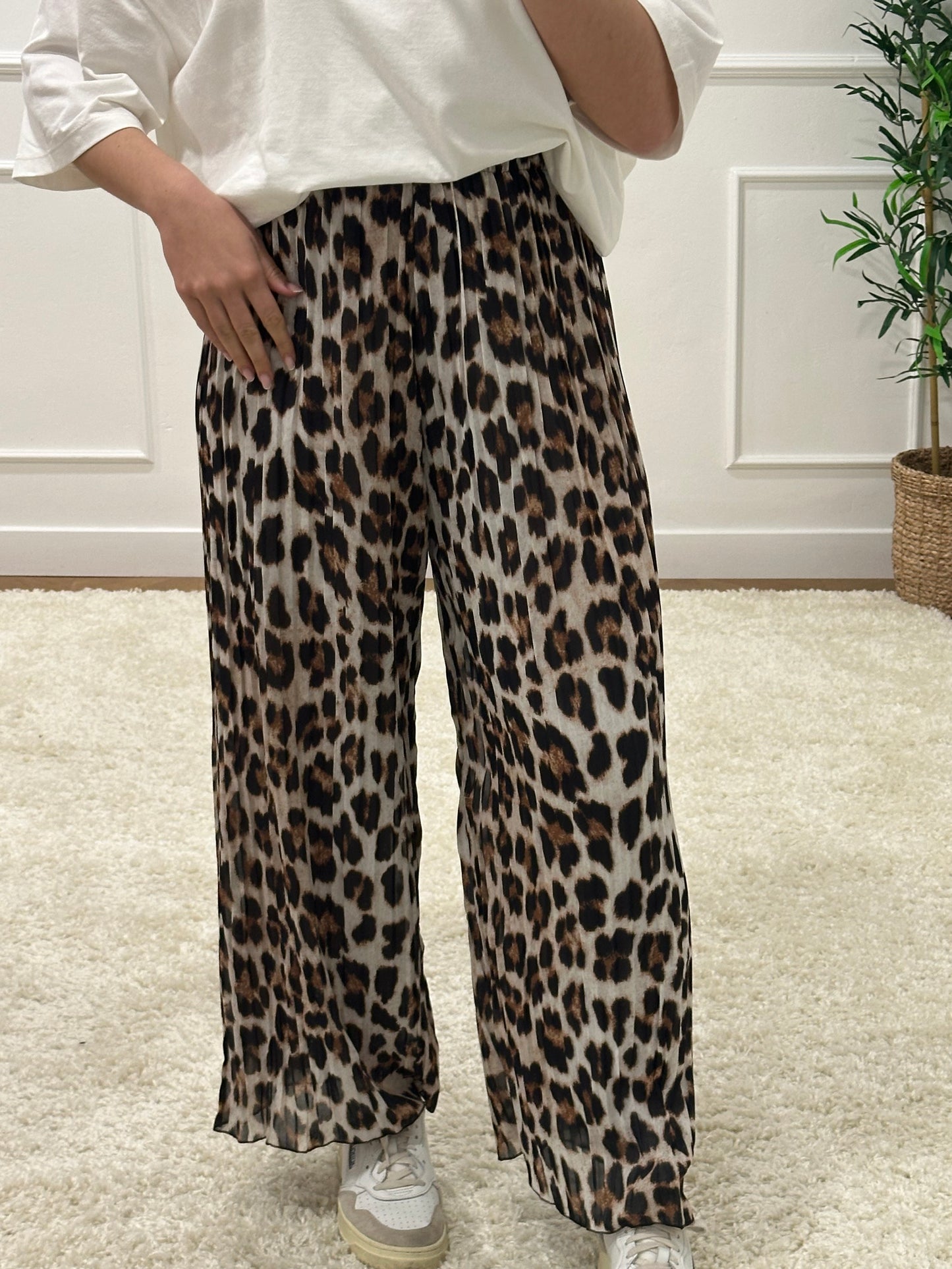 PANTALON ADÈLE LÉOPARD MARRON