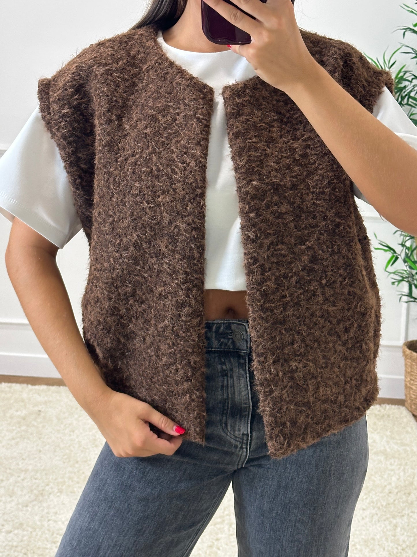GILET JOANNA MARRON