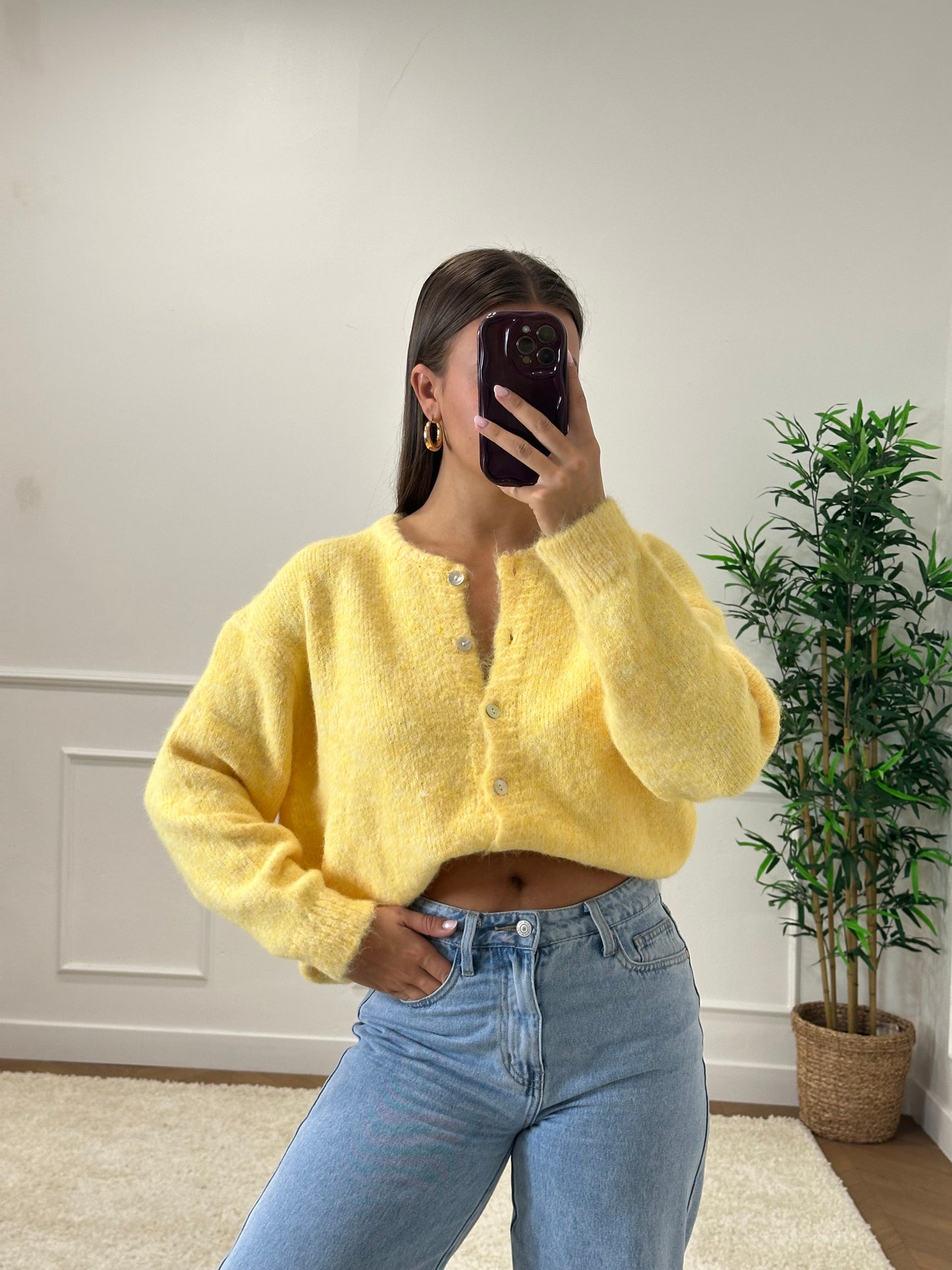 CARDIGAN LÉO JAUNE ⚠️ PRÉCOMMANDE - expédition 04/11 ⚠️