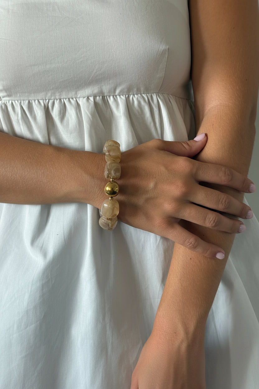 BRACELET RESINE TAUPE