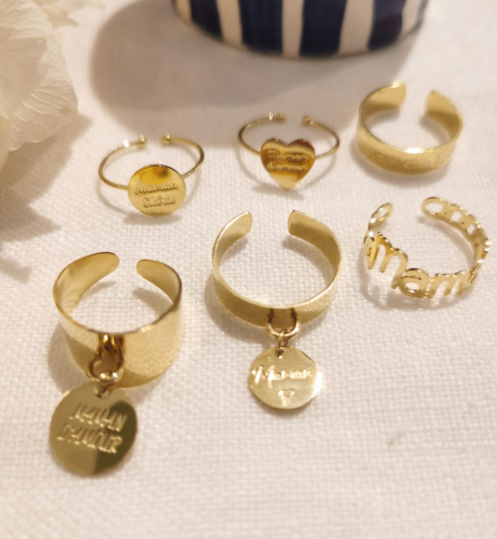 6 BAGUES MAMAN - dorée