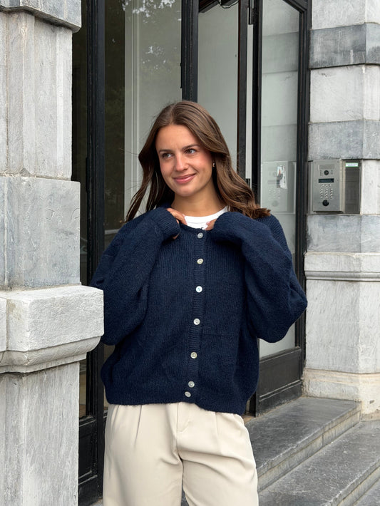 CARDIGAN LÉO BLEU MARINE