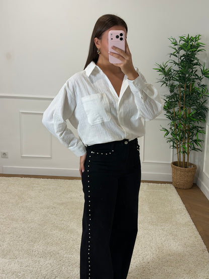 JEAN NOIR À PERLES