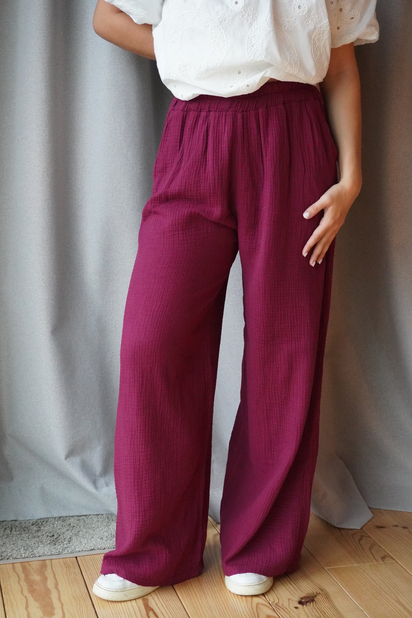 PANTALON IDOIA POUPRE