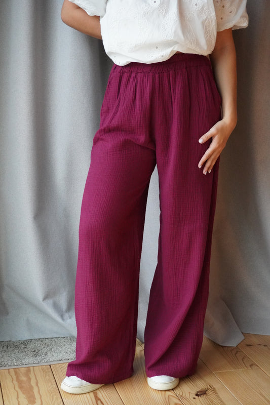 PANTALON IDOIA POUPRE