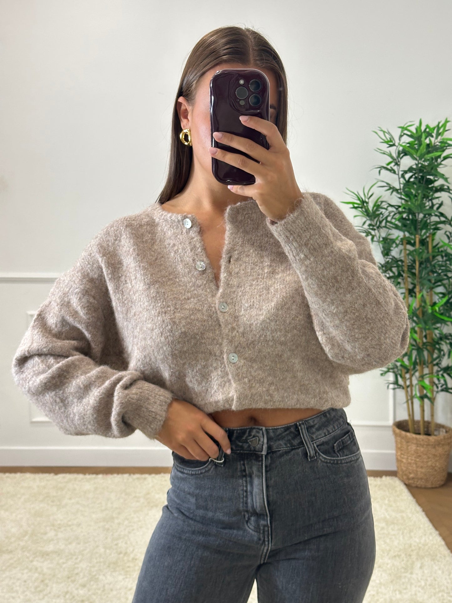 CARDIGAN LÉO TAUPE