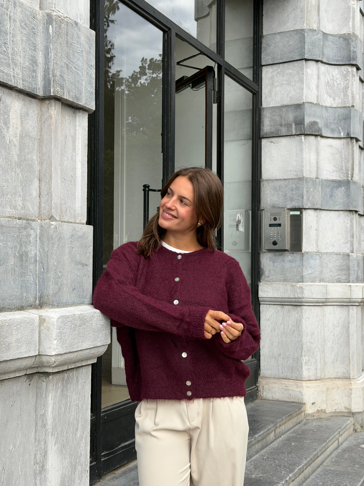 CARDIGAN LÉO PRUNE