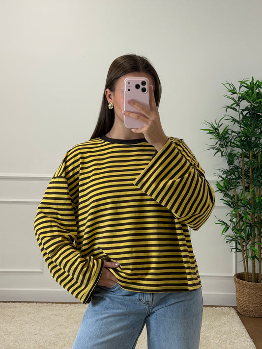 T-SHIRT EVA MARRON & JAUNE