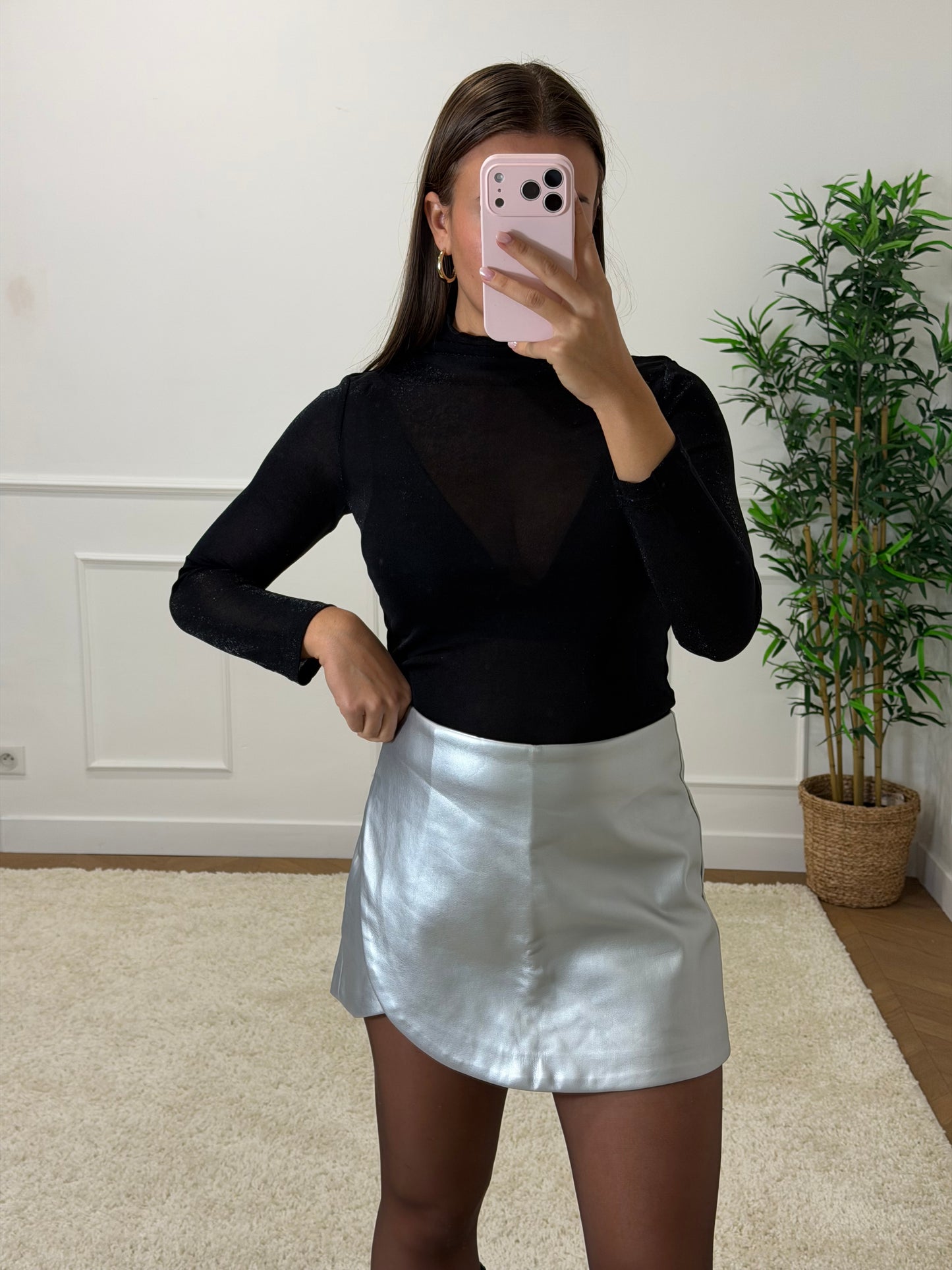 Jupe short LISE argenté
