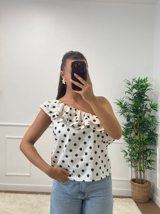TOP ASTRID NOIR À POIS