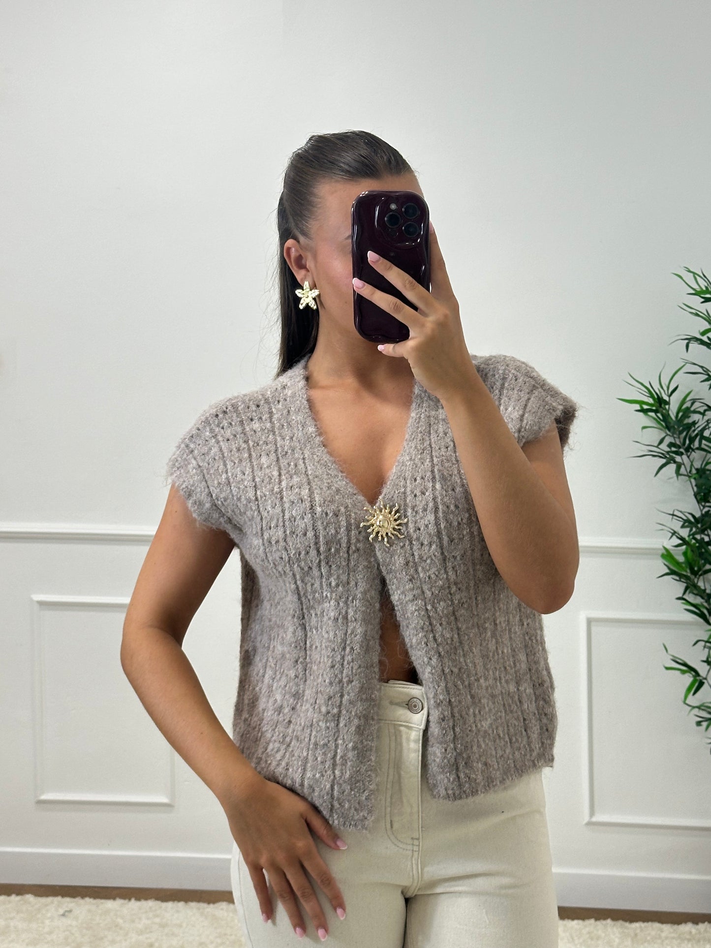 GILET GIA TAUPE ⚠️ PRÉCOMMANDE - expédition au plus tard le 08/08 ⚠️