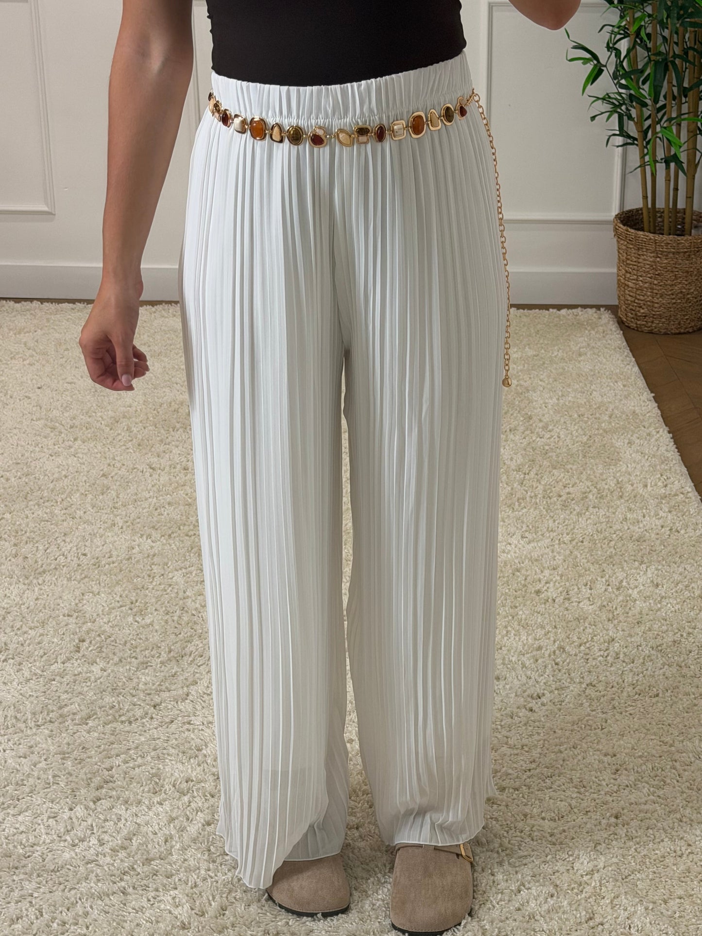 CHAÎNE DE CEINTURE PERLE MARRON