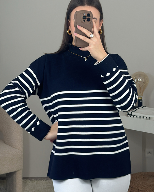 Pull marinière VICHY bleu