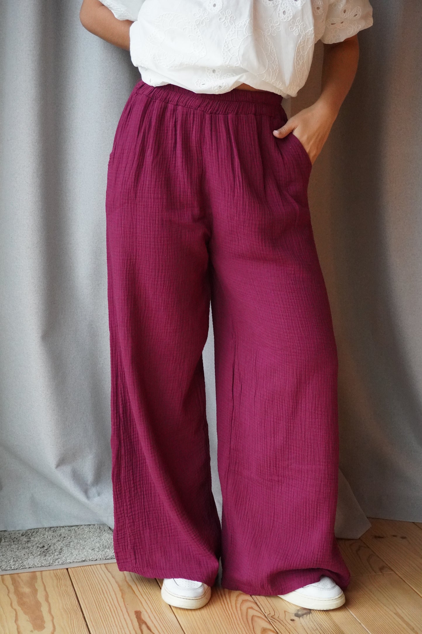 PANTALON IDOIA POUPRE