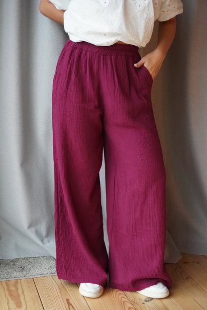 PANTALON IDOIA POUPRE