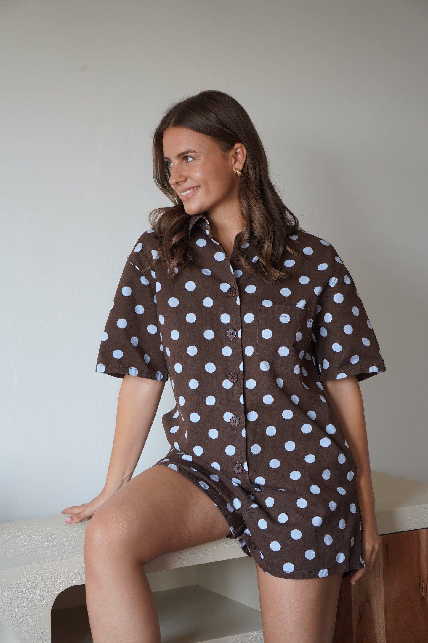 COMBINAISON GINA CHOCO A POIS