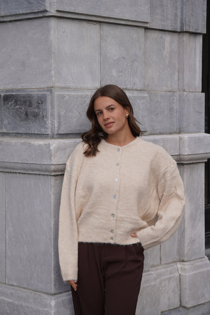 CARDIGAN LÉO ÉCRU