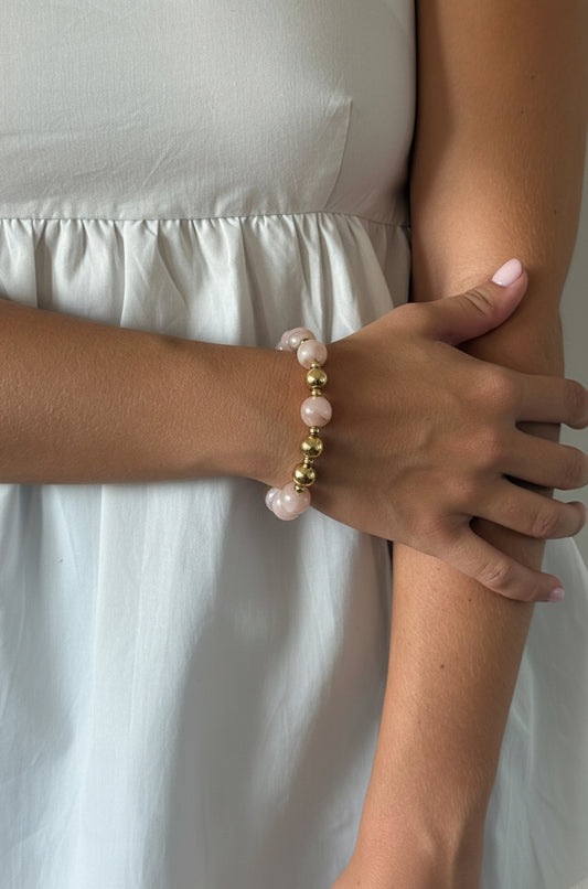 BRACELET RESINE ROSE