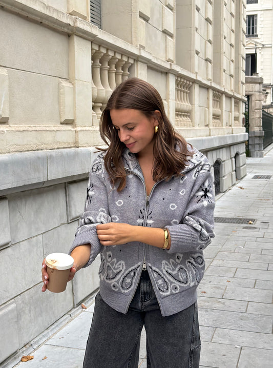 GILET BANDANA GRIS