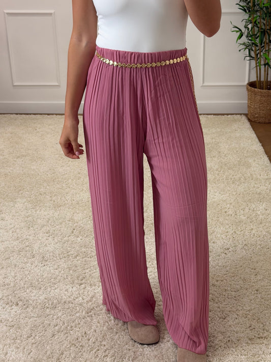 PANTALON JADE VIEUX ROSE