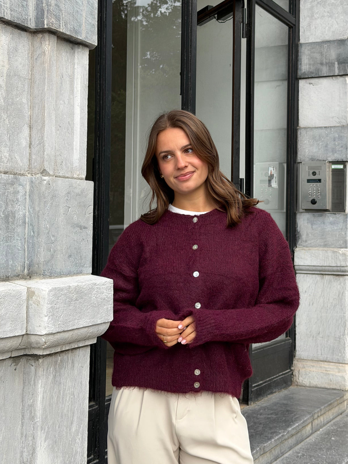 CARDIGAN LÉO PRUNE