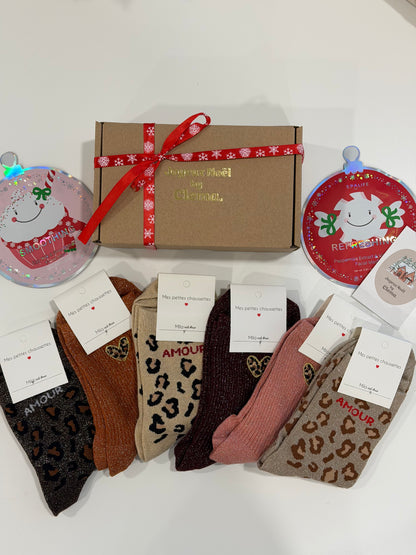 BOX NOËL MOTIF LÉOPARD
