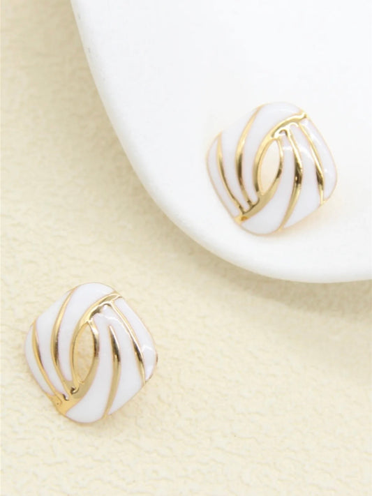 BOUCLES MARBRÉ BLANCHE