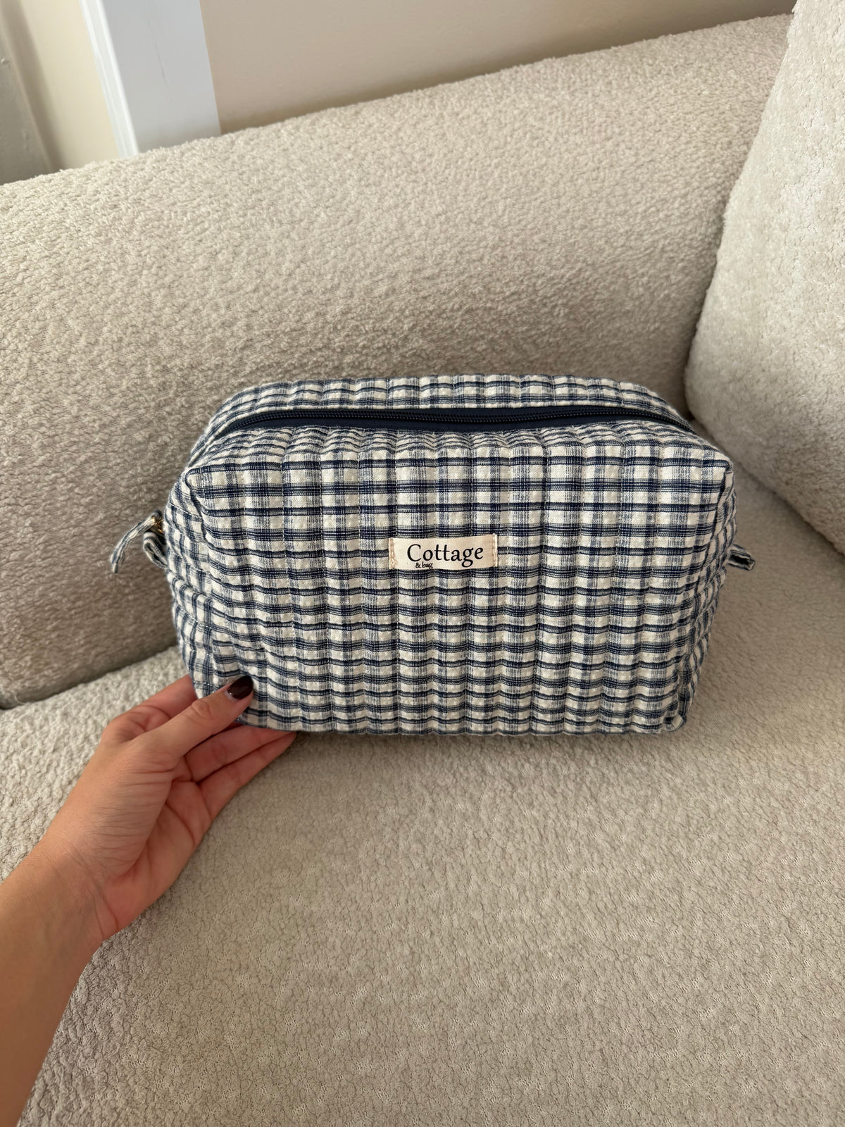 TROUSSE DE TOILETTE VICHY BLEU XL