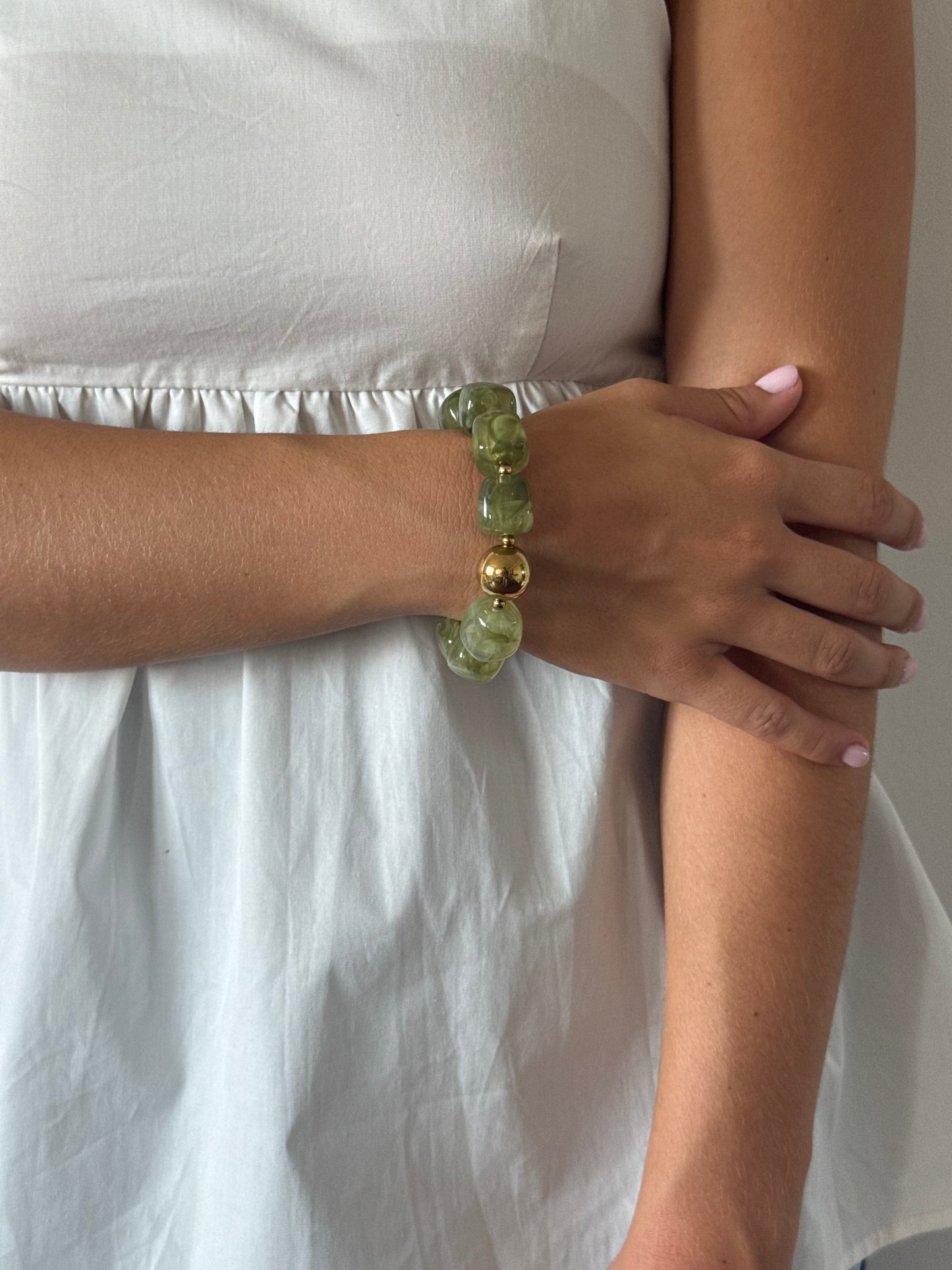 BRACELET RESINE VERT