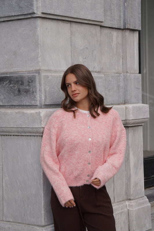 CARDIGAN LÉO ROSE