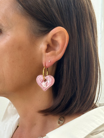 BOUCLES EN CÉRAMIQUE - rose