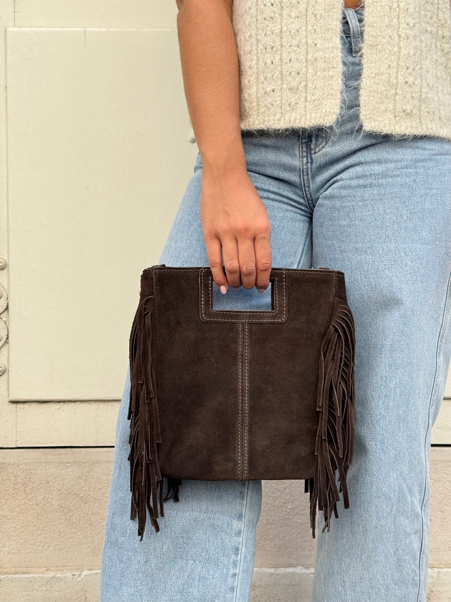 SAC À FRANGE MARRON