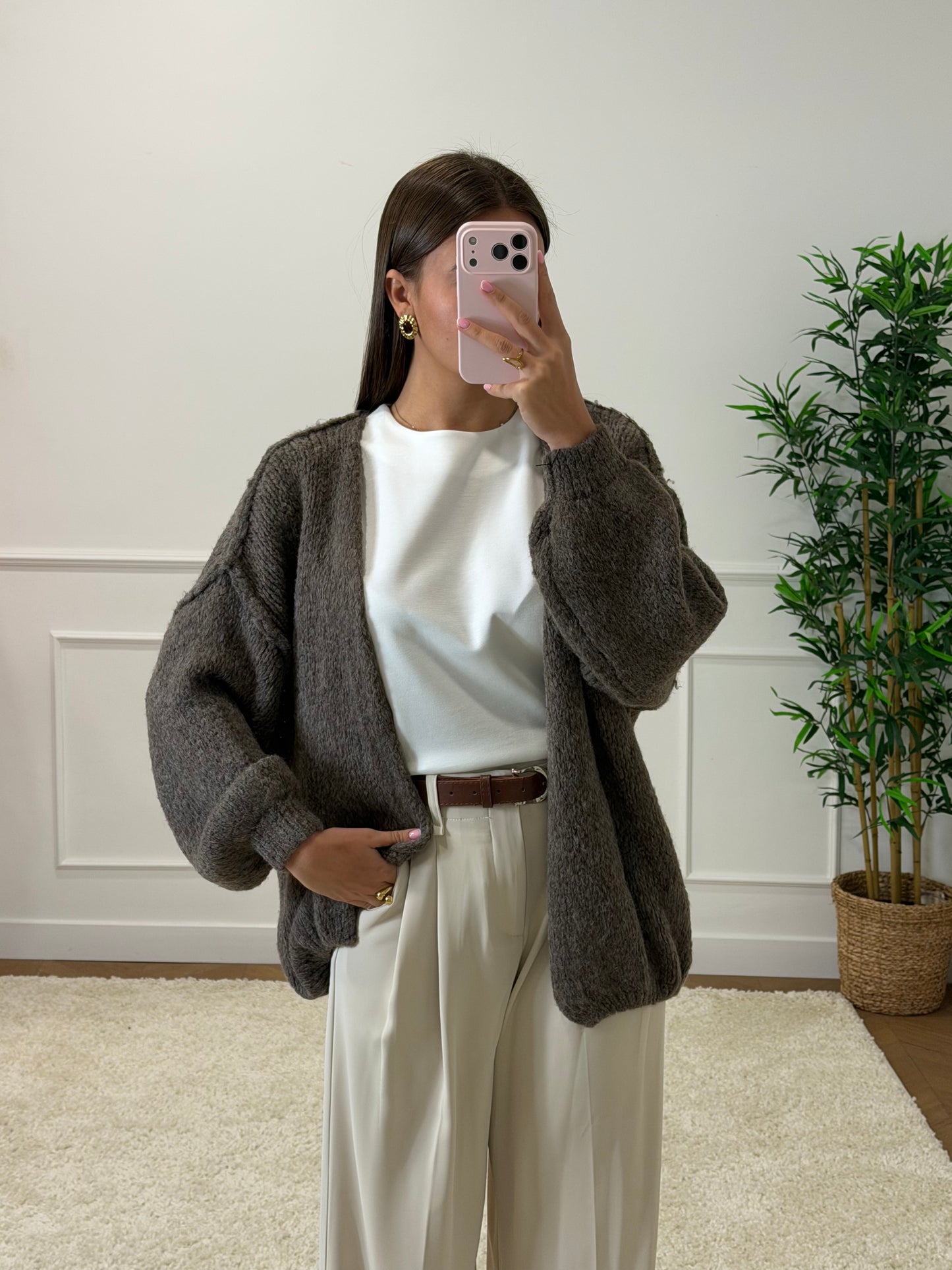 GILET CAPUCINE NOISETTE