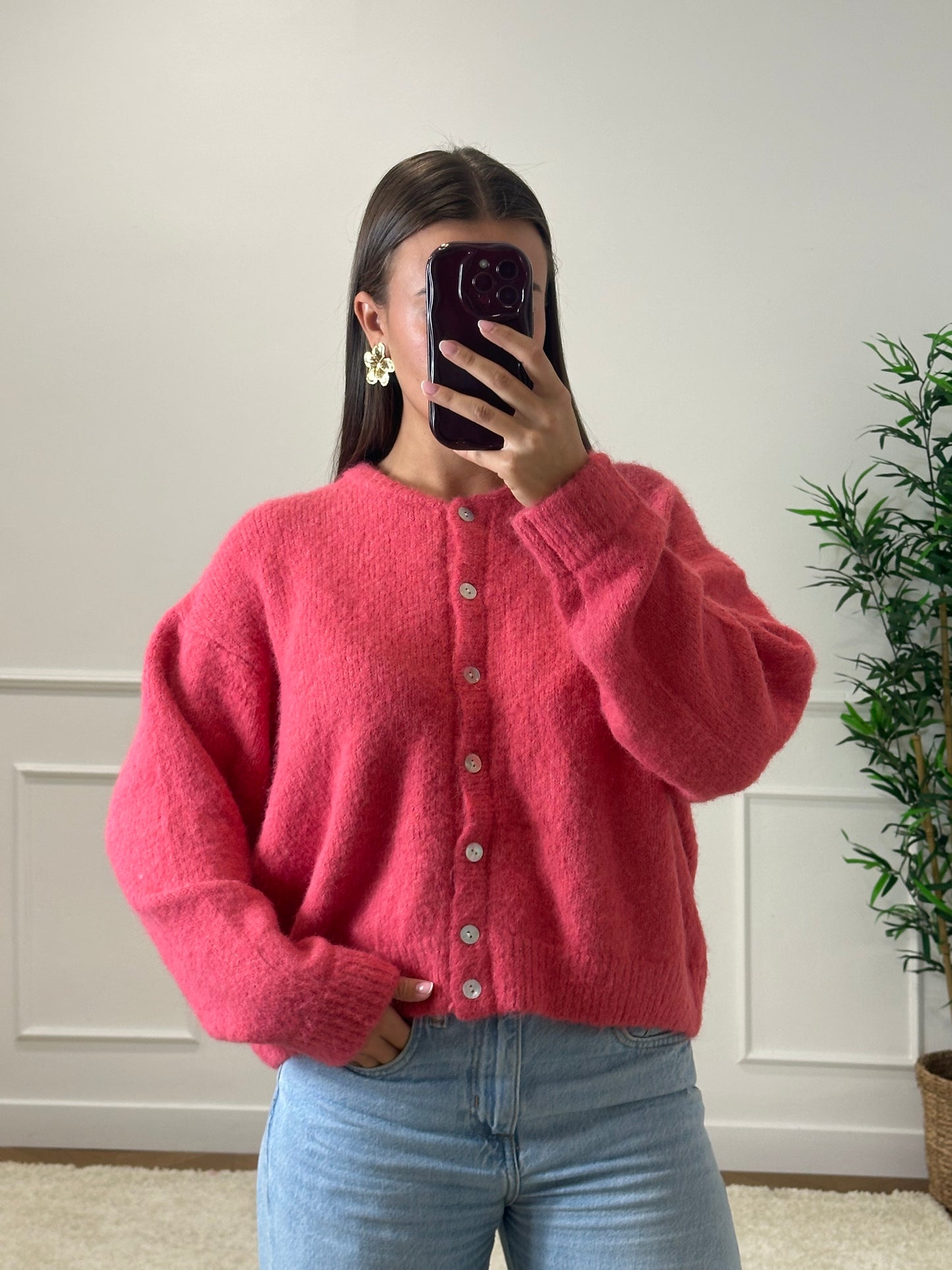 CARDIGAN LÉO FRAMBOISE