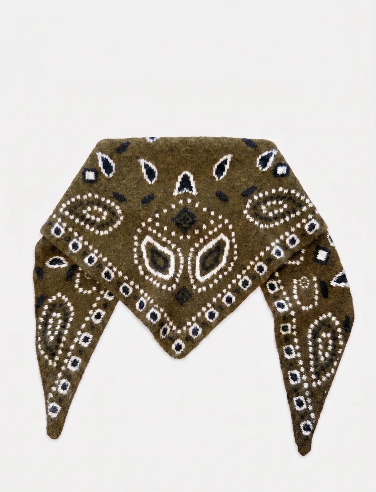 FOULARD EN LAINE BANDANA KAKI
