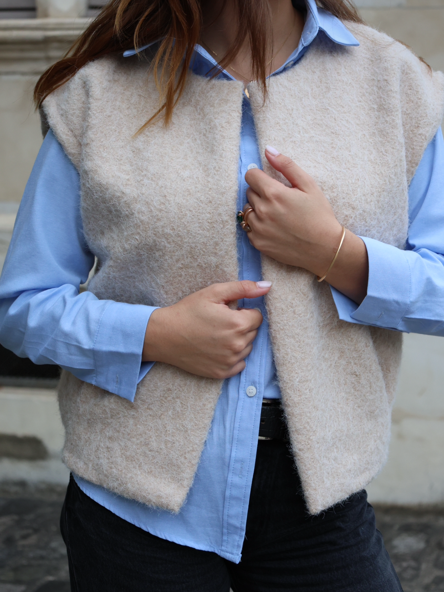 GILET JOANNA ÉCRU/BEIGE