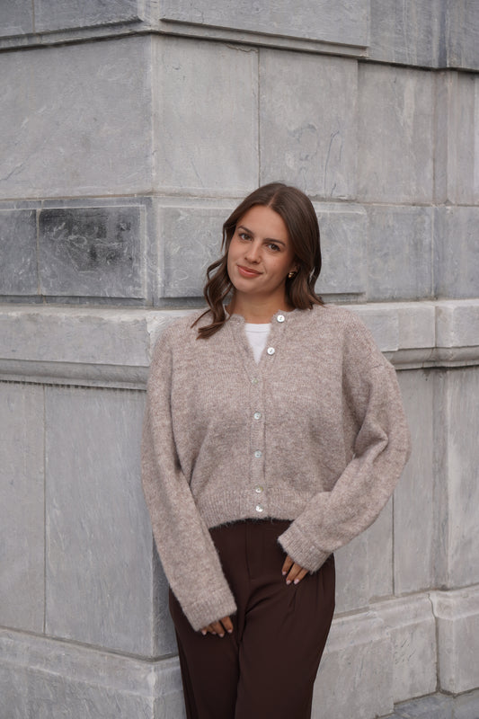 CARDIGAN LÉO TAUPE