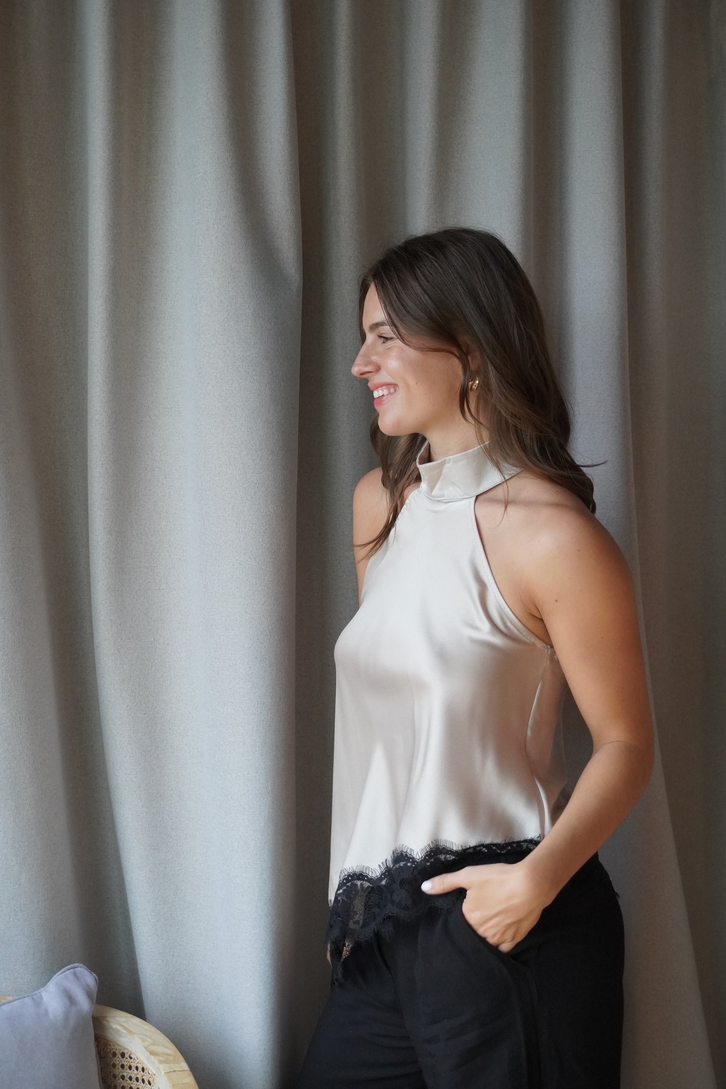 TOP SIMONA BEIGE & NOIR